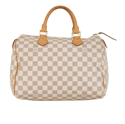 Speedy 30, &pound;630, Handbags, Blue/Cream, Canvas, Front view